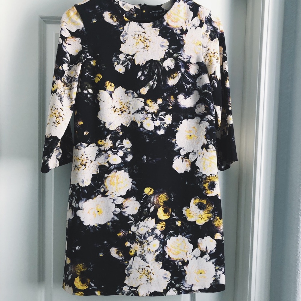 Warehouse Rose Floral Shift Dress